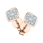 Diamond Cluster Square Earrings 0.20ct G/SI Quality 18k Rose Gold - All Diamond