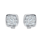 Diamond Cluster Square Earrings 0.20ct G/SI Quality 18k White Gold - All Diamond