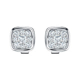 Diamond Cluster Square Earrings 0.20ct G/SI Quality 18k White Gold - All Diamond