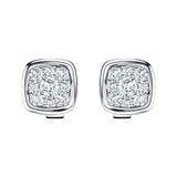 Diamond Cluster Square Earrings 0.20ct G/SI Quality 18k White Gold - All Diamond