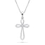 Diamond Cross Necklace With 0.06ct G/SI Diamonds in 9k White Gold