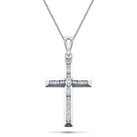 Diamond Cross Necklace with 0.11ct G/SI Quality Diamonds 9K White Gold - All Diamond
