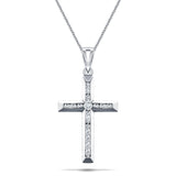 Diamond Cross Necklace with 0.50ct G/SI Diamonds in 9K White Gold - All Diamond