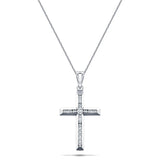 Diamond Cross Necklace with 0.50ct G/SI Diamonds in 9K White Gold - All Diamond