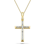 Diamond Cross Necklace with 1.00ct G/SI Diamonds in 18K Yellow Gold - All Diamond