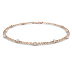 Diamond Double Chain Bracelet 0.15ct G/SI 18k Rose Gold - All Diamond