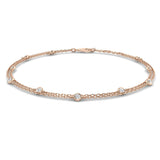 Diamond Double Chain Bracelet 0.15ct G/SI 18k Rose Gold - All Diamond