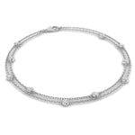 Diamond Double Chain Bracelet 0.25ct G/SI 18k White Gold - All Diamond