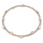 Diamond Double Chain Bracelet 0.85ct G/SI 18k Rose Gold - All Diamond
