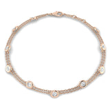 Diamond Double Chain Bracelet 0.85ct G/SI 18k Rose Gold - All Diamond