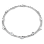 Diamond Double Chain Bracelet 0.85ct G/SI 18k White Gold - All Diamond