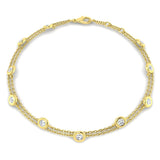 Diamond Double Chain Bracelet 0.85ct G/SI 18k Yellow Gold - All Diamond