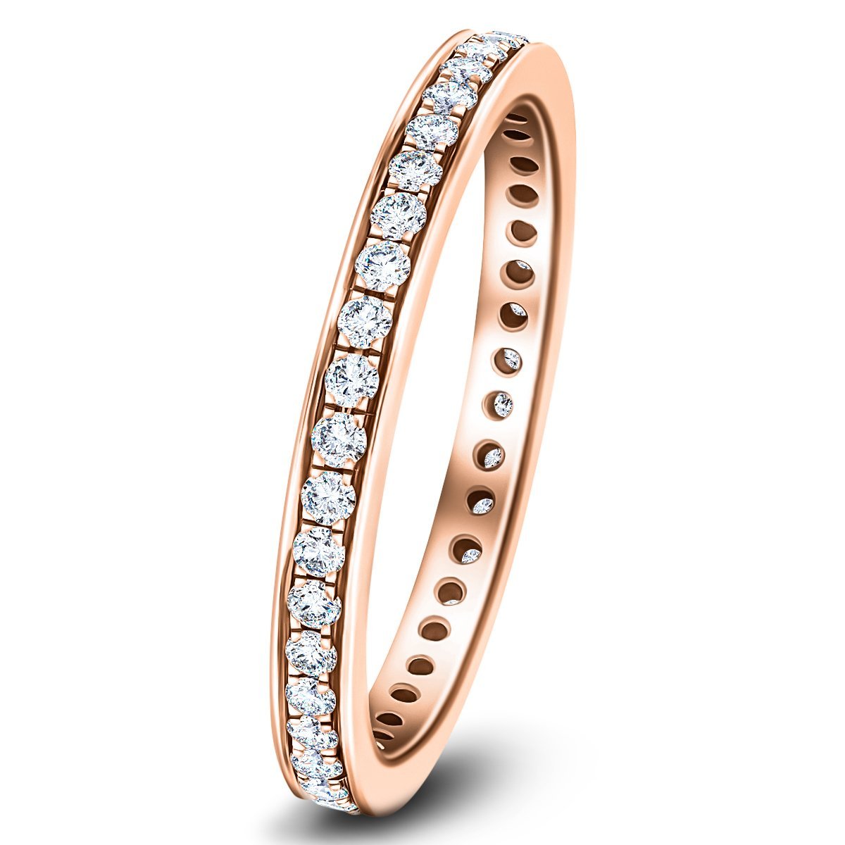 Diamond Full Eternity Diamond Ring 0.50ct G/SI 18k Rose Gold 2.3mm - All Diamond