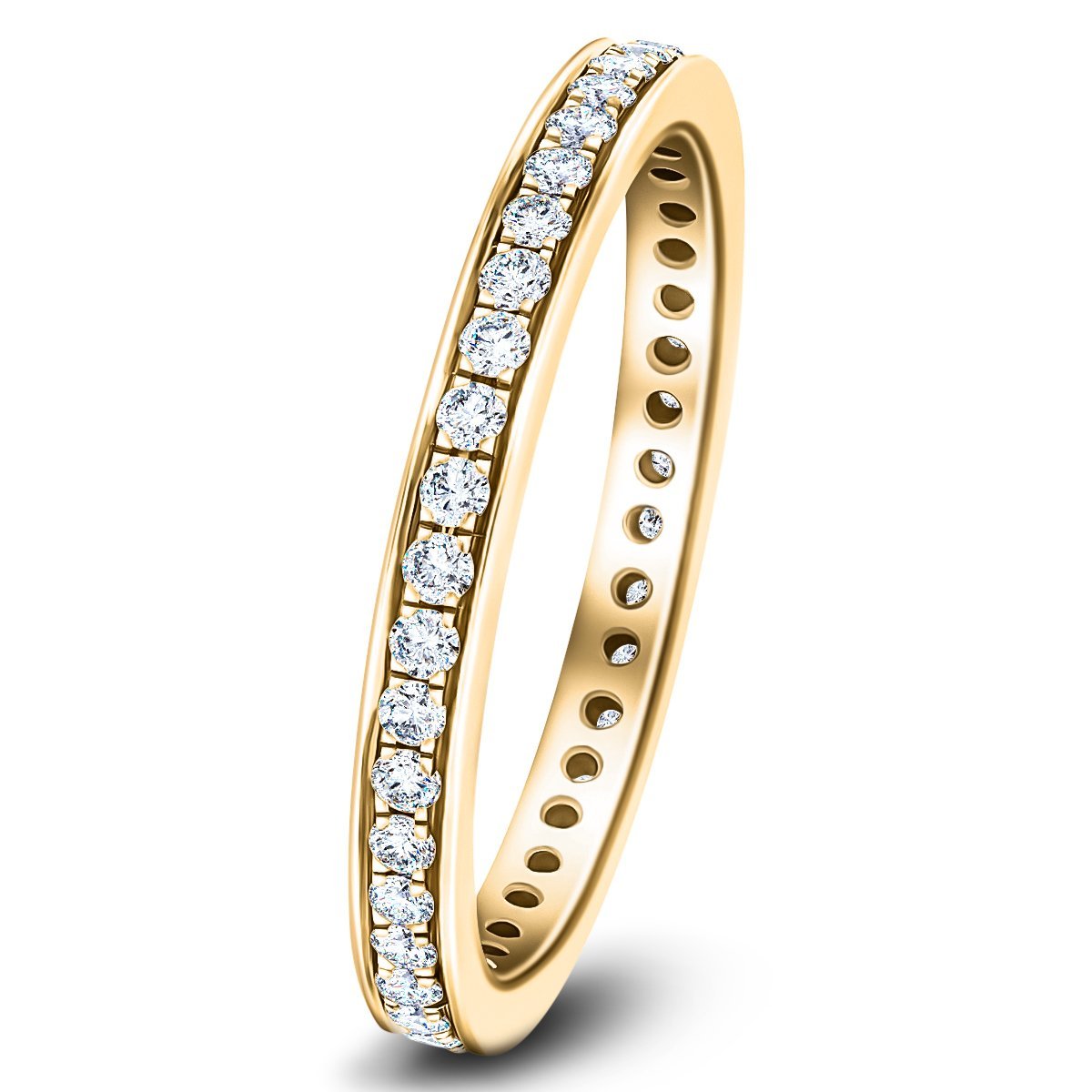 Diamond Full Eternity Diamond Ring 0.50ct G/SI 18k Yellow Gold 2.3mm - All Diamond