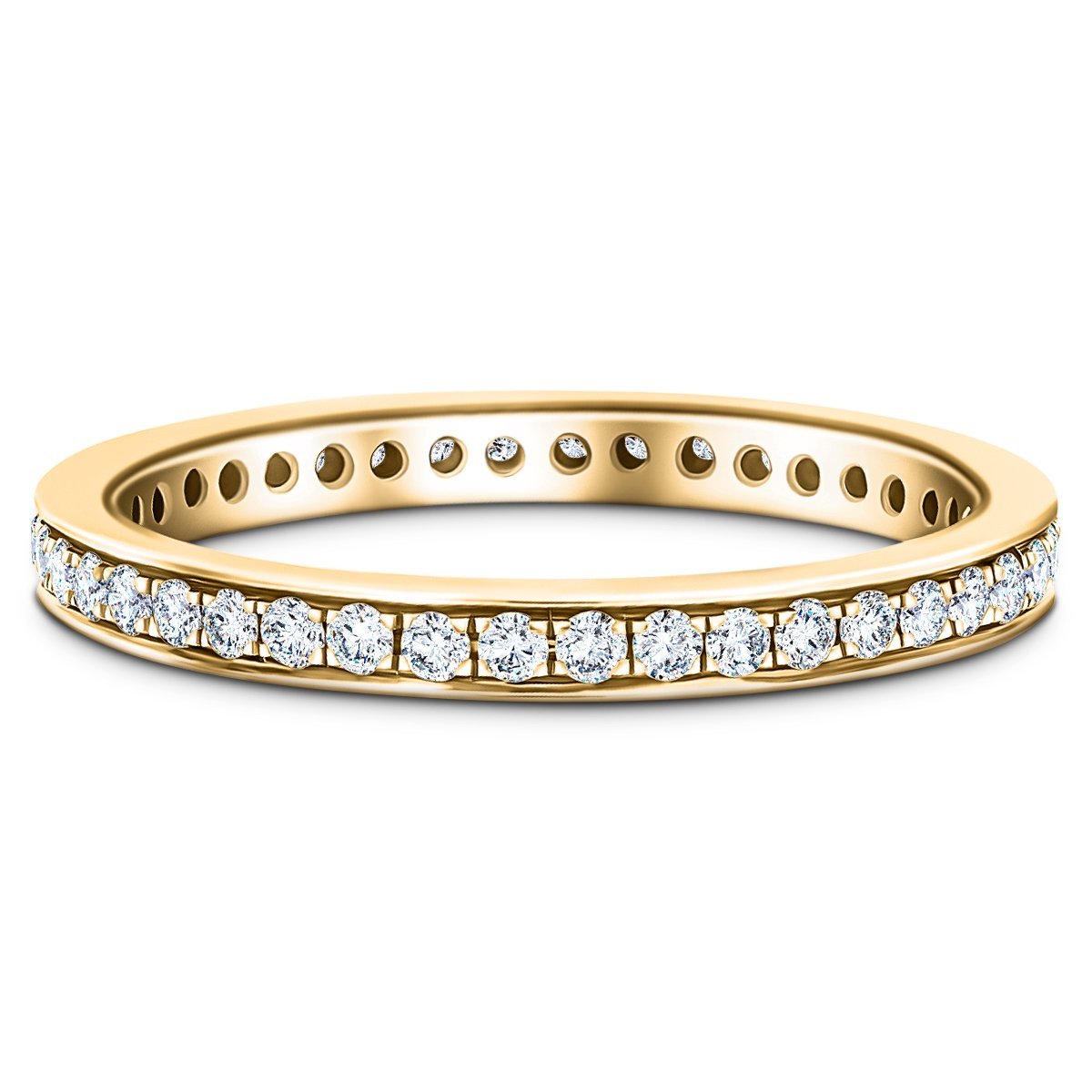 Diamond Full Eternity Diamond Ring 0.50ct G/SI 18k Yellow Gold 2.3mm - All Diamond