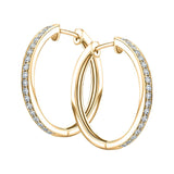 Diamond Grain Set Hoop Earrings 0.50ct G/SI Quality 18k Yellow Gold - All Diamond