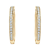Diamond Grain Set Hoop Earrings 0.50ct G/SI Quality 18k Yellow Gold - All Diamond