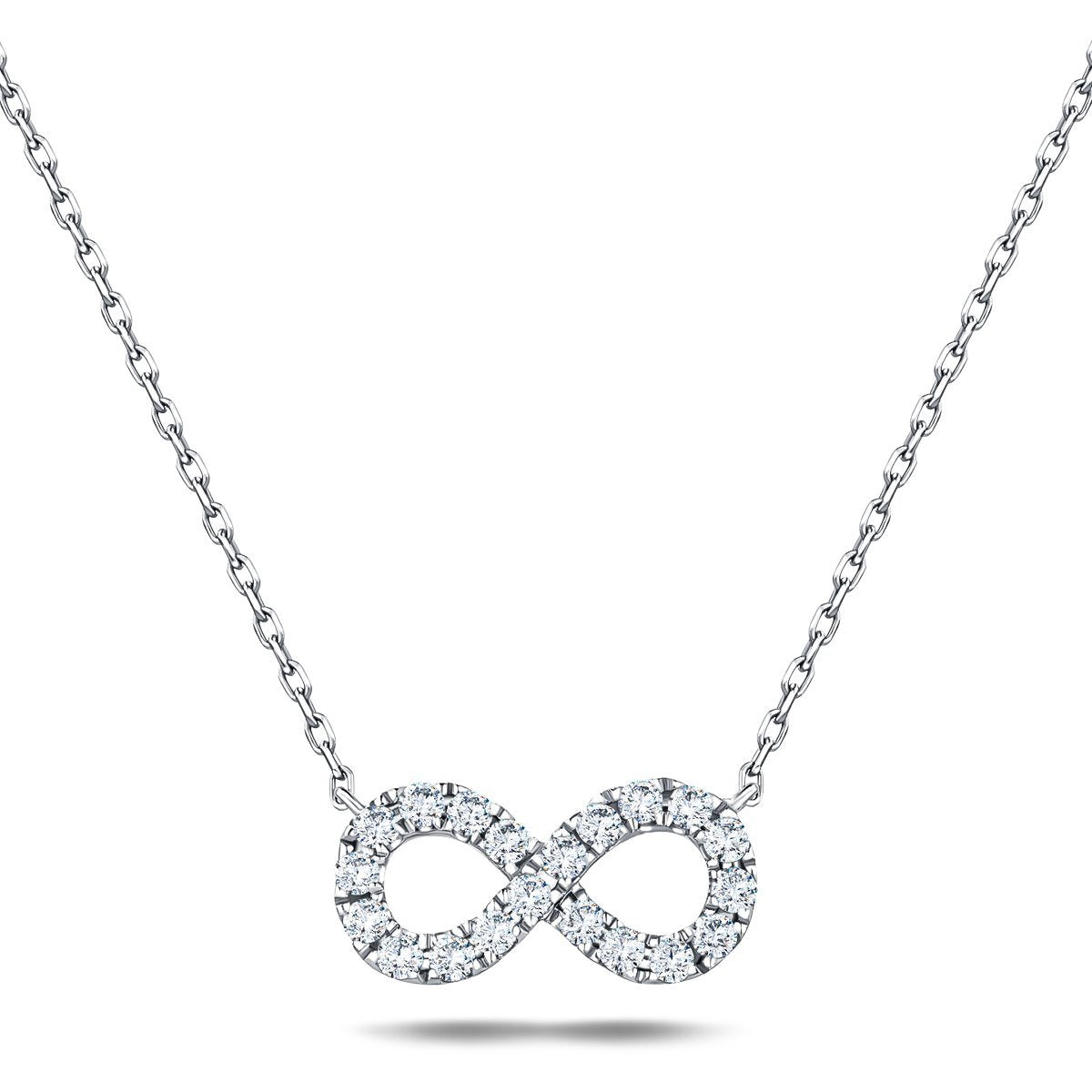 Diamond Infinity Necklace 0.50ct G/SI Quality in 18k White Gold - All Diamond
