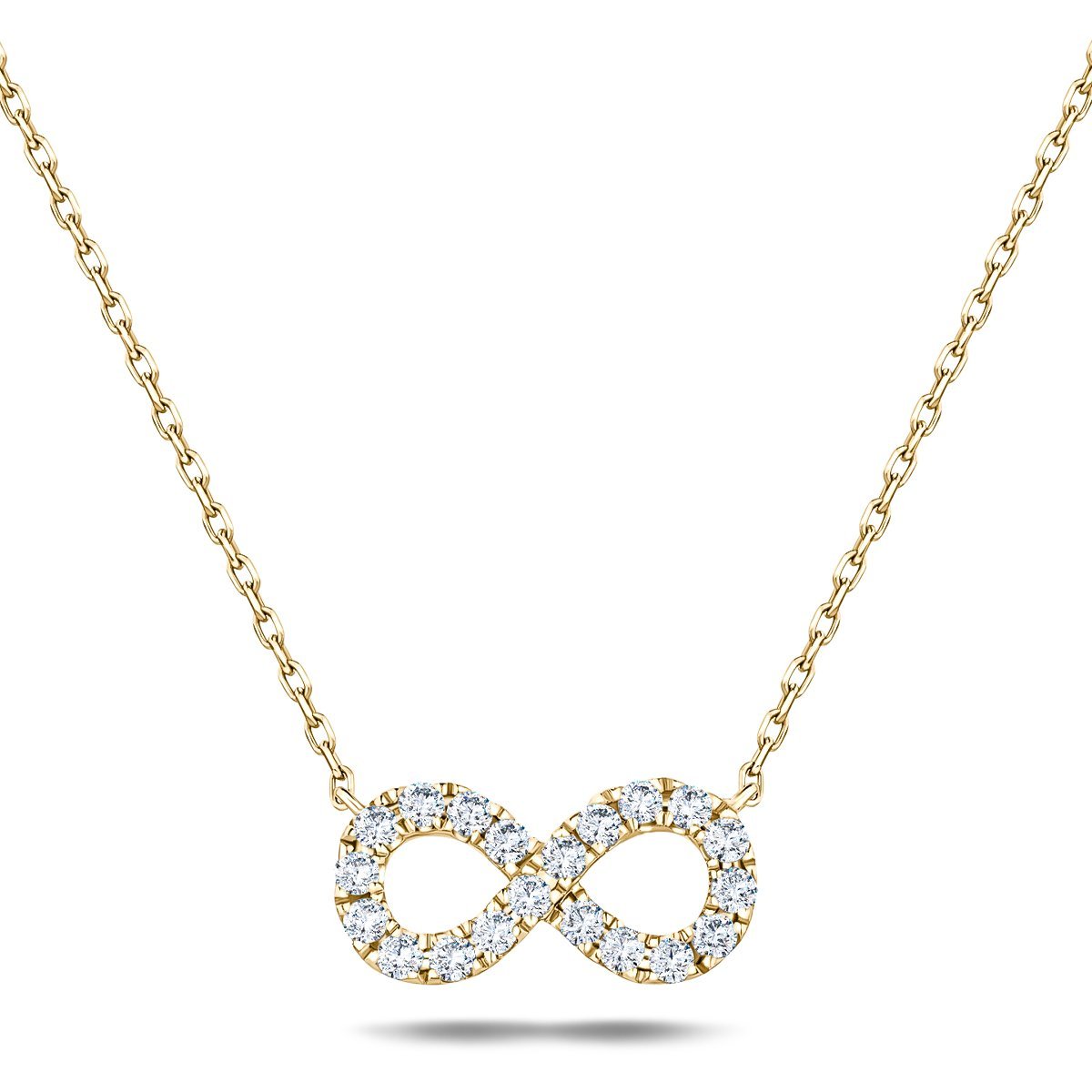 Diamond Infinity Necklace 0.50ct G/SI Quality in 18k Yellow Gold - All Diamond
