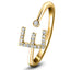 Anillo con Diamante Inicial 'E' 0.10ct Calidad Premium en Oro Amarillo 18k