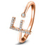 Anillo de diamantes con inicial 'F' de 0,10 ct de calidad superior en oro rosa de 18 quilates