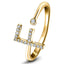 Anillo con Diamante Inicial 'F' 0.10ct Calidad Premium en Oro Amarillo 18k