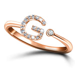 Diamond Initial 'G' Ring 0.10ct Premium Quality in 18k Rose Gold - All Diamond