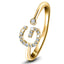 Anillo con inicial de diamante 'G' de 0,10 ct de calidad superior en oro amarillo de 18 quilates