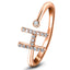 Anillo con inicial 'H' de diamantes de 0,10 ct de calidad superior en oro rosa de 18 quilates