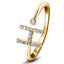 Anillo con Diamante Inicial 'H' 0.10ct Calidad Premium en Oro Amarillo 18k
