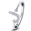 Anillo con Inicial 'J' de Diamante 0.10ct Calidad Premium en Oro Blanco 18k