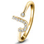 Anillo con Diamante Inicial 'J' 0.10ct Calidad Premium en Oro Amarillo 18k