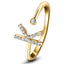 Anillo con Diamante Inicial 'K' 0.10ct Calidad Premium en Oro Amarillo 18k
