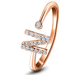 Diamond Initial 'N' Ring 0.10ct Premium Quality in 18k Rose Gold - All Diamond