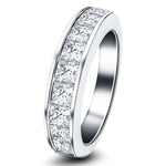 Diamond Princess Half Eternity Ring 1.20ct G/SI in Platinum 4.3mm - All Diamond