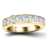 Diamond Princess Half Eternity Ring 1.75ct G/SI 18k Yellow Gold 4.6mm - All Diamond