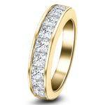 Diamond Princess Half Eternity Ring 1.75ct G/SI 18k Yellow Gold 4.6mm - All Diamond