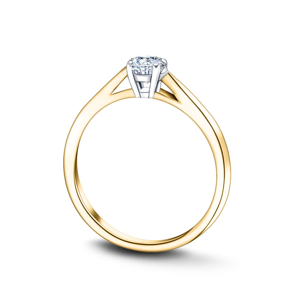 Diamond Solitaire Engagement Ring 0.20ct G/SI Quality 18k Yellow Gold - All Diamond