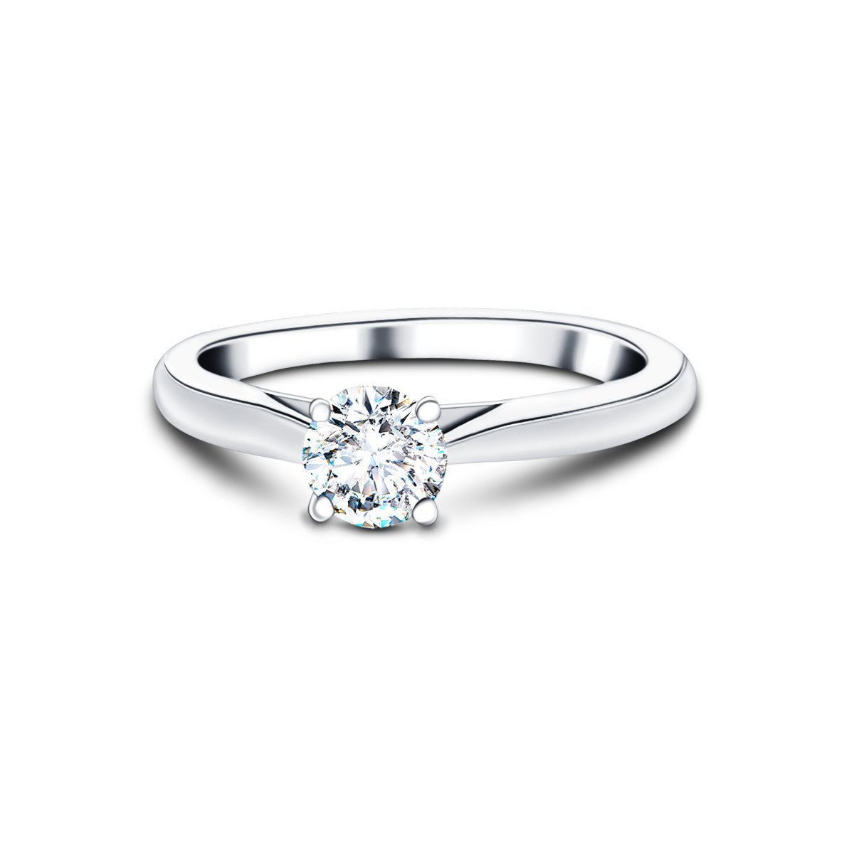 Diamond Solitaire Engagement Ring 0.33ct G/SI Quality in Platinum - All Diamond