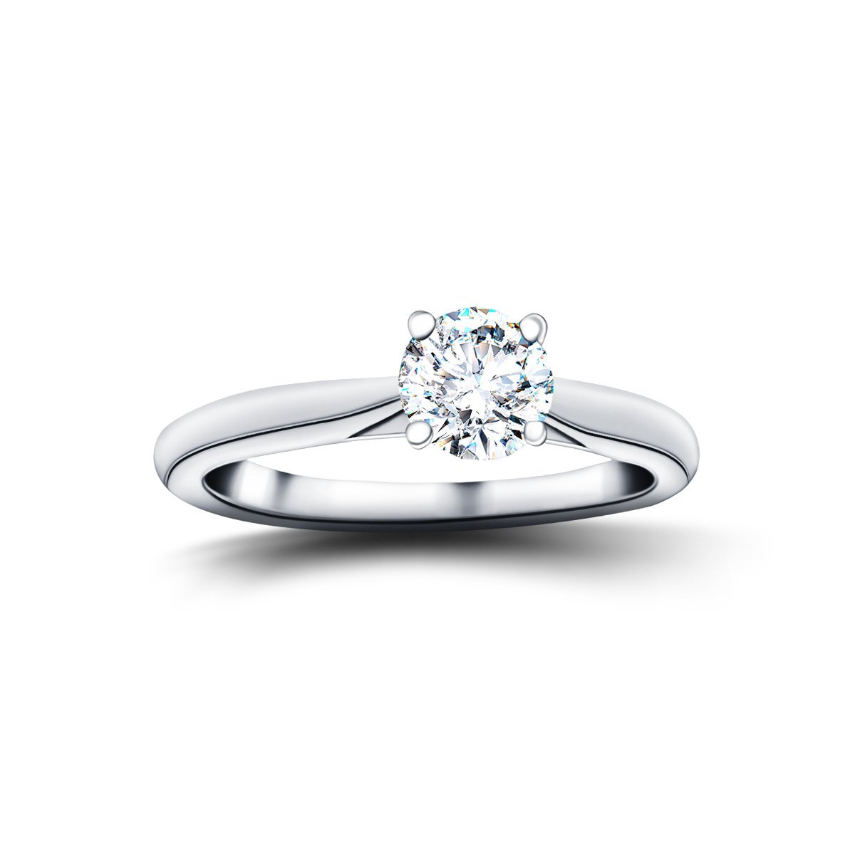 Diamond Solitaire Engagement Ring 0.40ct G/SI Quality 18k White Gold - All Diamond