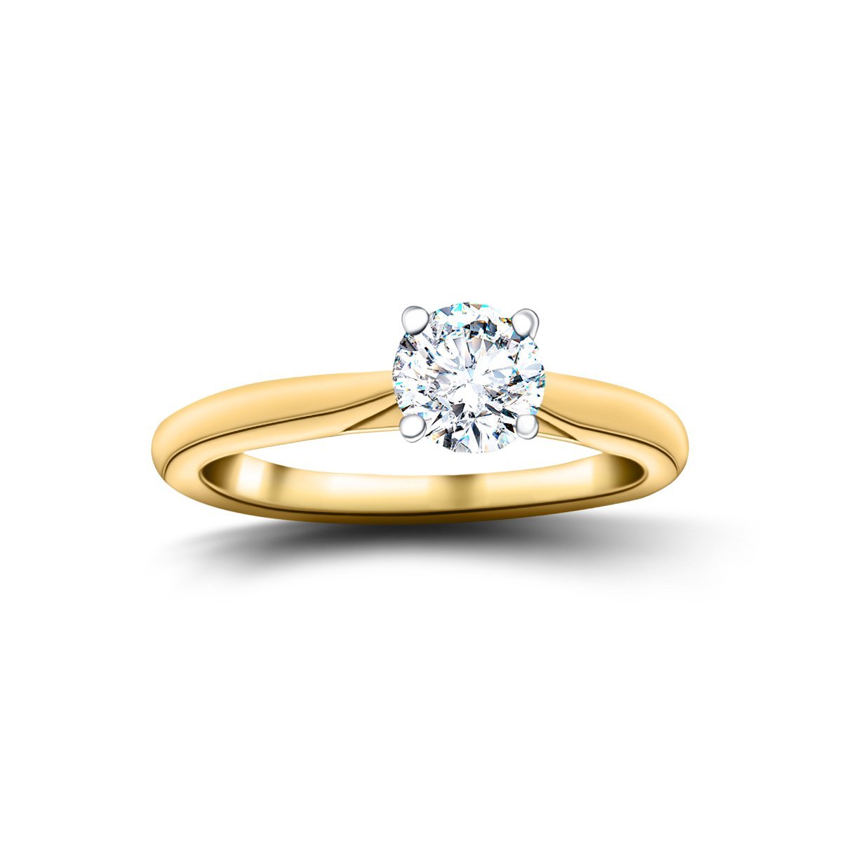 Diamond Solitaire Engagement Ring 0.40ct G/SI Quality 18k Yellow Gold - All Diamond