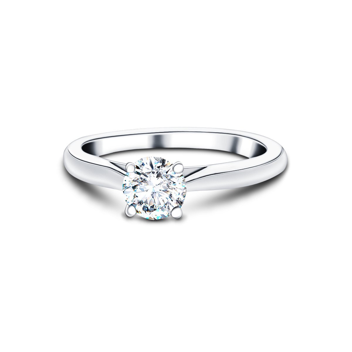 Diamond Solitaire Engagement Ring 0.40ct G/SI Quality in Platinum - All Diamond