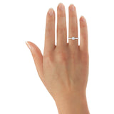 Anillo de compromiso de diamante solitario certificado 0,50 ct calidad G/SI oro blanco de 9 k