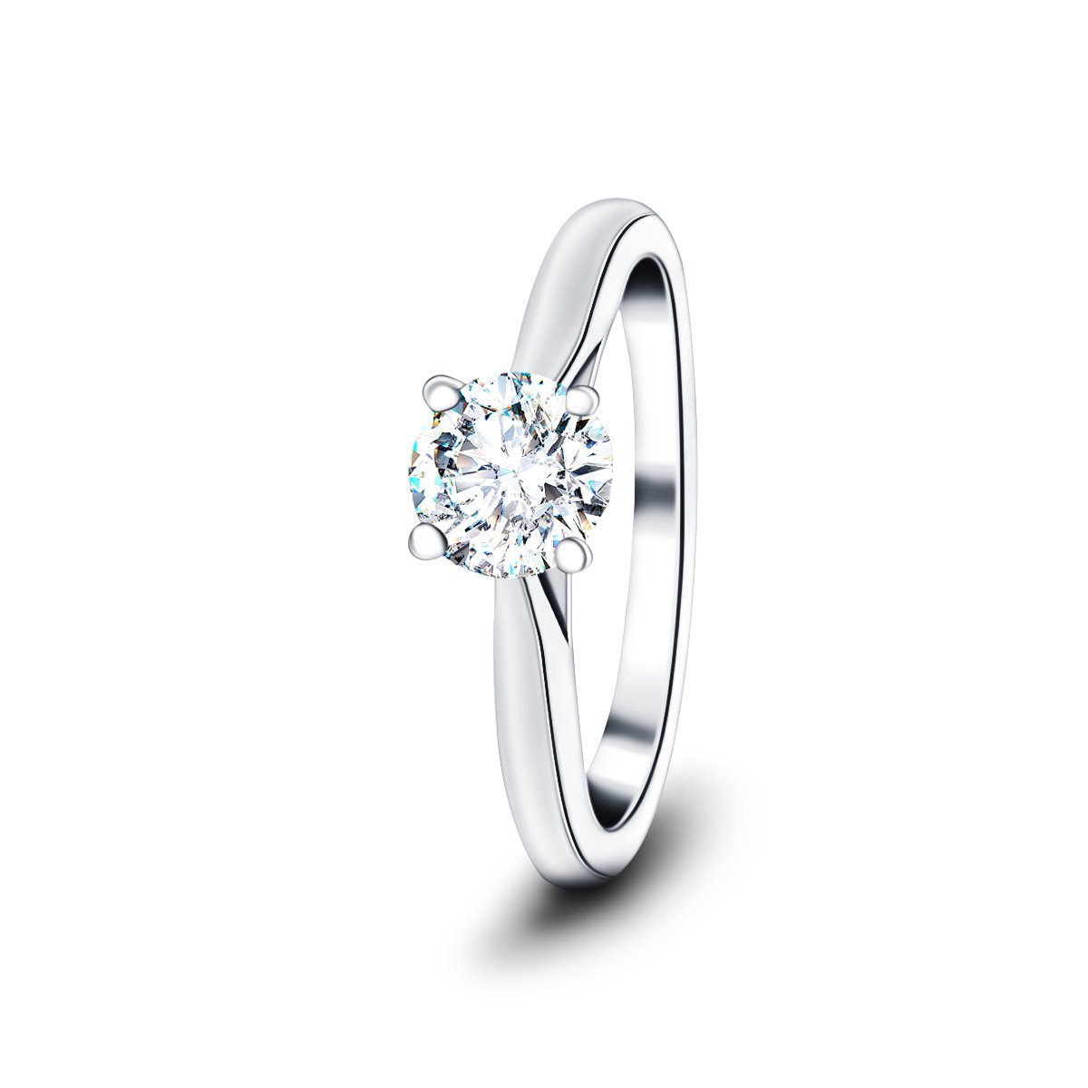 Diamond Solitaire Engagement Ring 0.50ct G/SI Quality 18k White Gold - All Diamond