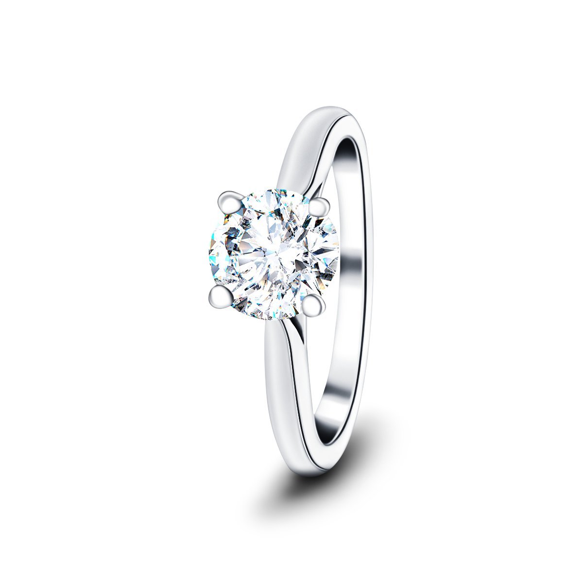 Diamond Solitaire Engagement Ring 0.90ct G/SI Quality 18k White Gold - All Diamond