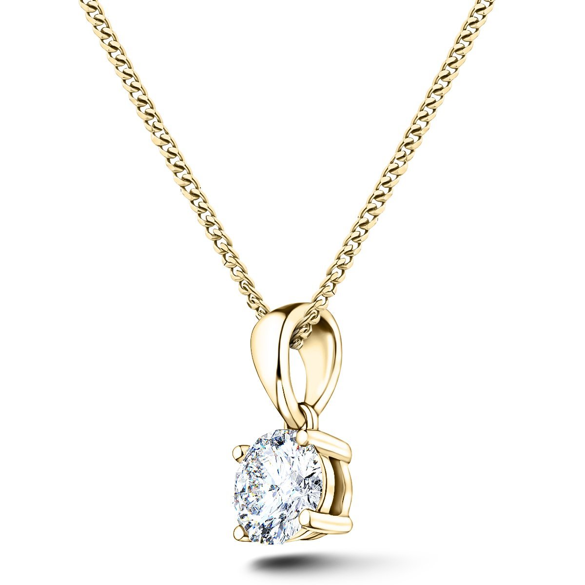 Diamond Solitaire Necklace 0.20ct G/SI in 18k Yellow Gold - All Diamond