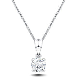 Diamond Solitaire Necklace 0.35ct G/SI in 18k White Gold - All Diamond