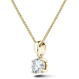 Diamond Solitaire Necklace 0.40ct G/SI in 18k Yellow Gold - All Diamond