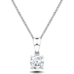 Diamond Solitaire Necklace Pendant 0.20ct H/SI In 9k White Gold - All Diamond