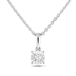 Diamond Solitaire Necklace Pendant 0.30ct Look G/SI Quality 9k White Gold - All Diamond